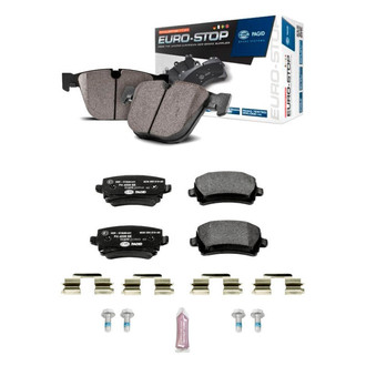 PowerStop® - Euro-Stop™ Semi-Metallic Front and Rear Disc Brake Pad Set