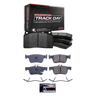 PowerStop® - Track Day Carbon-Fiber Metallic Front and Rear Brake Pad Set