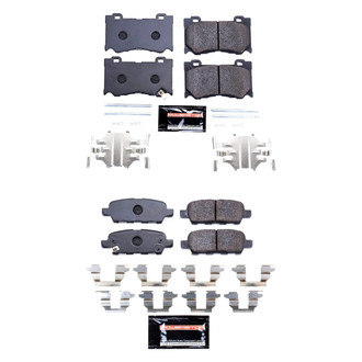 PowerStop® - Track Day Carbon-Fiber Metallic Front and Rear Brake Pad Set