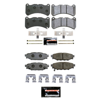 PowerStop® - Track Day Carbon-Fiber Metallic Front and Rear Brake Pad Set