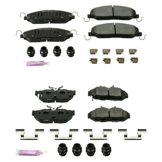 PowerStop® - Track Day Carbon-Fiber Metallic Front and Rear Brake Pad Set