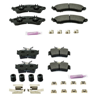PowerStop® - Track Day Carbon-Fiber Metallic Front and Rear Brake Pad Set