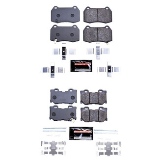 PowerStop® - Track Day Carbon-Fiber Metallic Front and Rear Brake Pad Set