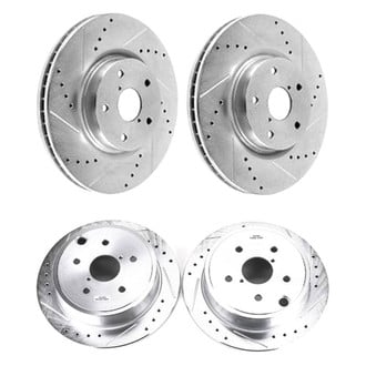 PowerStop® - Evolution Performance Drilled and Slotted 1-Piece Front and Rear Brake Rotor Set