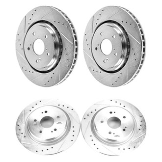 PowerStop® - Evolution Performance Drilled and Slotted 1-Piece Front and Rear Brake Rotor Set