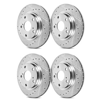 PowerStop® - Evolution Performance Drilled and Slotted 1-Piece Front and Rear Brake Rotor Set