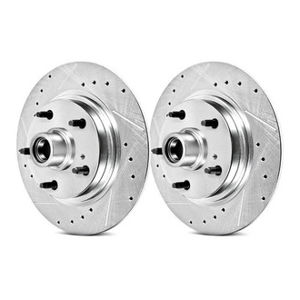 PowerStop® - Evolution Performance Drilled and Slotted 1-Piece Rear Brake Rotors and Hub Assembly