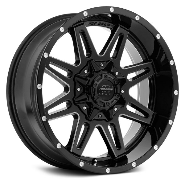PRO COMP® - 42 SERIES BLOCKADE Alloy Gloss Black with Milled Accents