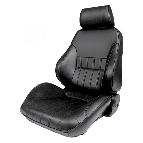 Procar® - Rally™ Smoothback Driver Side Black Vinyl Sport Seat