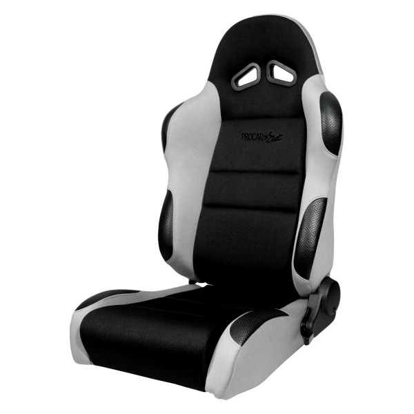 Procar® - Sportsman™ Driver Side Black Velour Inside, Grey Velour Wings & Side Bolsters Sport Seat