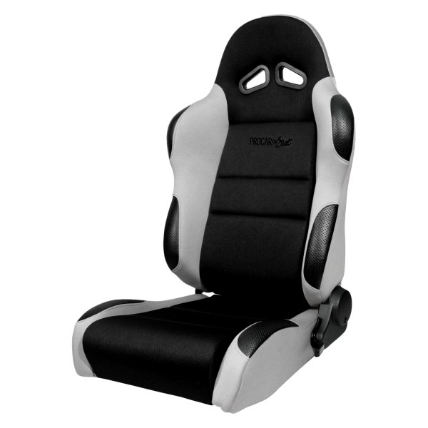Procar® - Sportsman™ Passenger Side Black Velour Inside, Grey Velour Wings & Side Bolsters Sport Seat