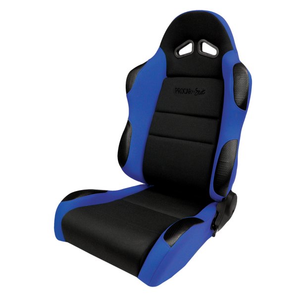 Procar® - Sportsman™ Driver Side Black Velour Inside, Blue Velour Wings & Side Bolsters Sport Seat