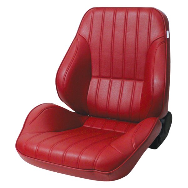 Procar® - Rally™ Driver Side Lowback Red Vinyl Sport Seat w/o Headrest