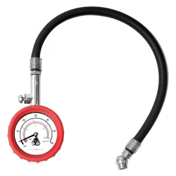 Professional Products® - 0 to 60 psi Dial Economy Tire Pressure Gauge with 2" Long Rubber Hose
