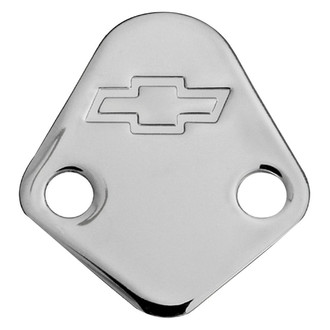 Proform® - Officially Licensed GM Chrome Fuel Pump Block-Off Plate with Stamped Bowtie Logo