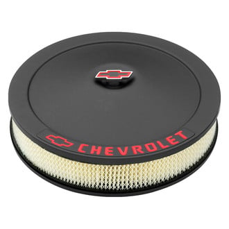 Proform® - Officially Licensed GM White Steel Air Cleaner Assembly With Chevy Lettering with Bowtie Nut (14")
