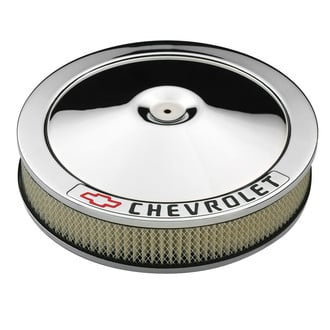 Proform® - Officially Licensed GM White Steel Air Cleaner Assembly with Chevy Logo (14")