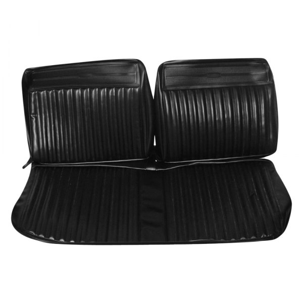  PUI Interiors® - Black Cologne Grain Vinyl with Dorchester grain Inserts Bench Seat Cover