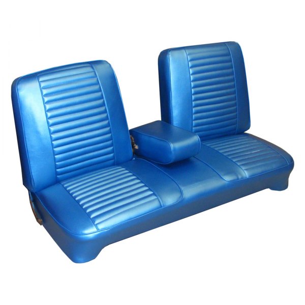  PUI Interiors® - Blue Coachman Grain Vinyl Bench Seat Cover With Armrest
