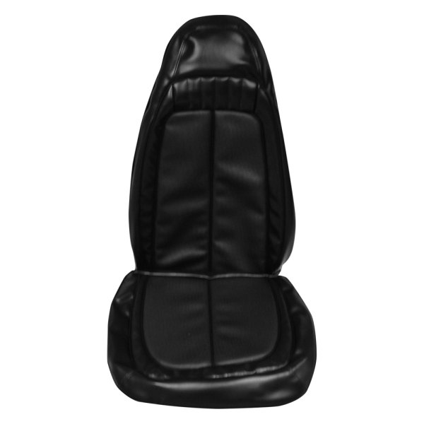  PUI Interiors® - Black Coachman Grain Vinyl with Ranger Grain Vinyl Inserts Bucket Seat Cover