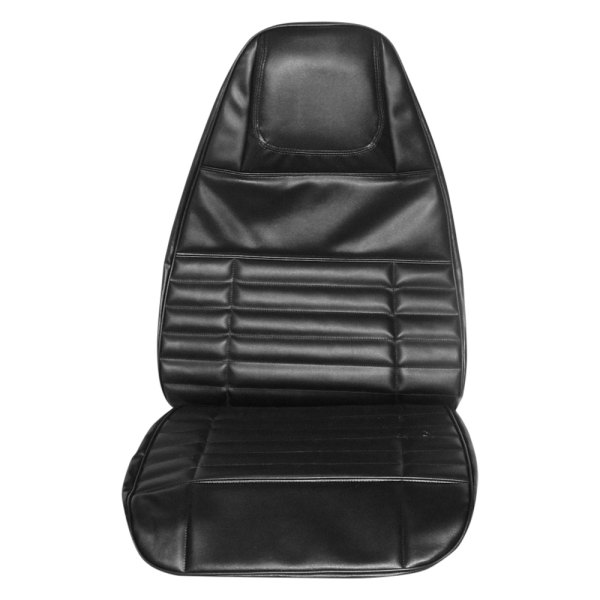  PUI Interiors® - Black Cologne Grain Vinyl with Coachman Grain Vinyl Inserts Bucket Seat Cover