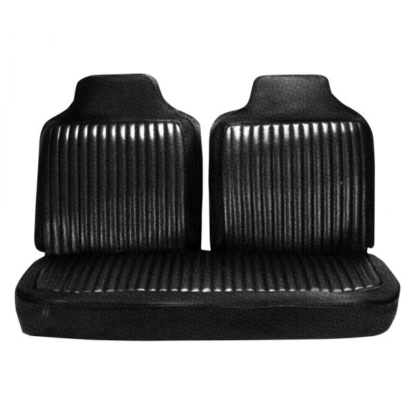  PUI Interiors® - Black Coachman Grain Vinyl with Elk Grain Vinyl Inserts Bench Seat Cover