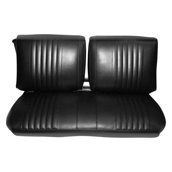  PUI Interiors® - Black Madrid Grain Vinyl with Tetra Grain Vinyl Inserts Bench Standard Style Seat Cover