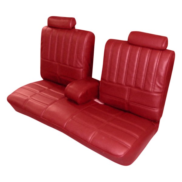  PUI Interiors® - Carmine Sierra Grain Vinyl with Empress Cloth Inserts Bench Seat Cover With Armrest