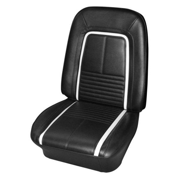  PUI Interiors® - Black Madrid Grain Vinyl Bucket Deluxe Style Seat Cover