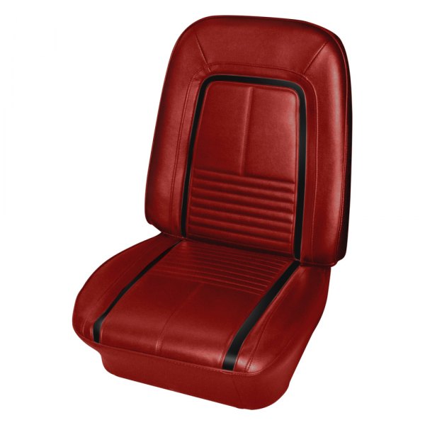  PUI Interiors® - Red Madrid Grain Vinyl Bucket Deluxe Style Seat Cover