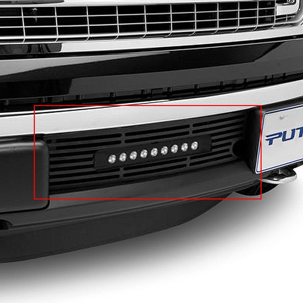 Putco® - 1-Pc EcoBoost Series LED Black Horizontal Bar Punch CNC Machined Bumper Grille