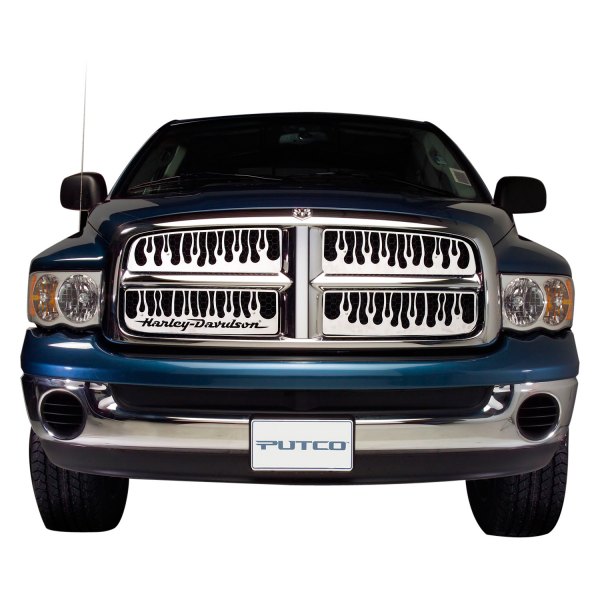 Putco® - 2-Pc Flaming Inferno Style Polished CNC Machined Main Grille