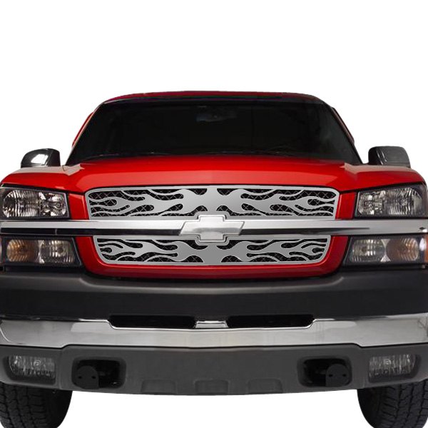 Putco® - 2-Pc Flaming Inferno Style Polished CNC Machined Main Grille
