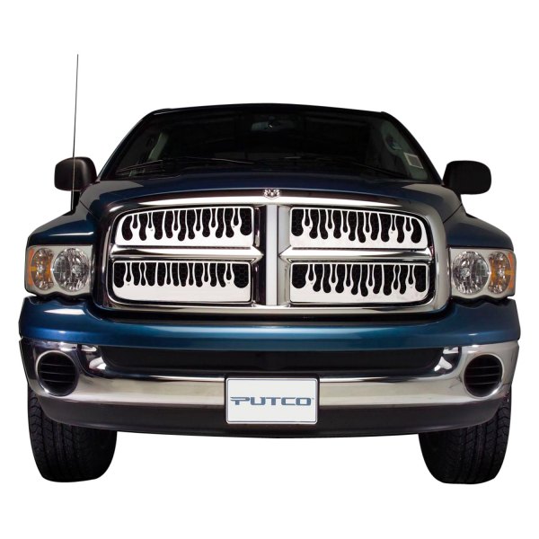 Putco® - 4-Pc Flaming Inferno Style Polished CNC Machined Main Grille