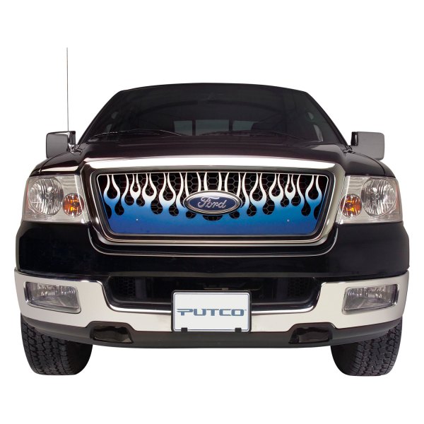 Putco® - 1-Pc Flaming Inferno Style Blue CNC Machined Main Grille