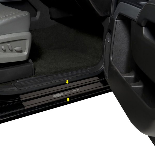 Putco® - GM Licensed Black Platinum Door Sills with Chevrolet Etching