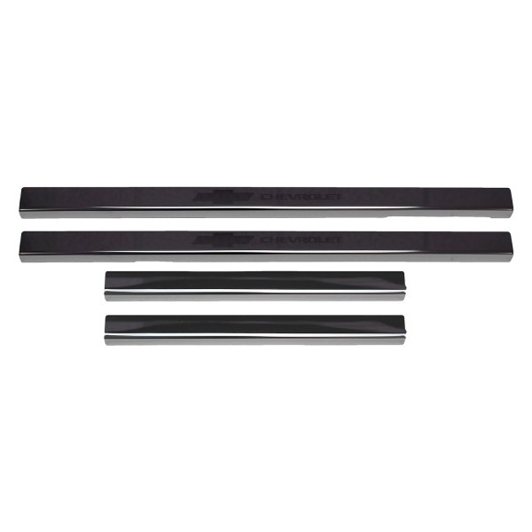 Putco® - Black Platinum Door Sills with Bow Tie Etching