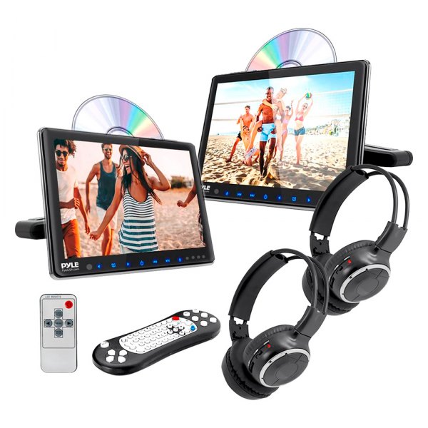 Pyle® - 9.4" Headrest LCD Car Video Entertainment System with Wireless Headphones