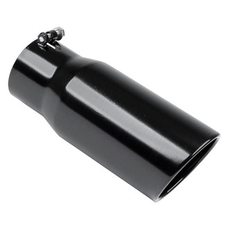 Pypes® - Monster Truck 304 SS Round Angle Cut Clamp-On Black Exhaust Tip (4" Inlet, 5" Outlet, 12" Length)