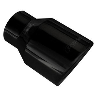 Pypes® - 304 SS Round Rolled Edge Angle Cut Slip-Fit Black Exhaust Tip