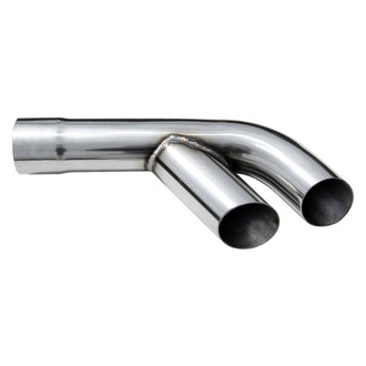 Pypes® - 304 SS Pontiac GTO Style Round Angle Cut Slip-Fit Dual Polished Splitters Exhaust Tips