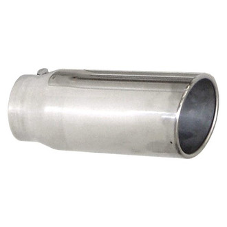 Pypes® - Monster Truck 304 SS Round Angle Cut Clamp-On Polished Exhaust Tip (4" Inlet, 6" Outlet, 12" Length)