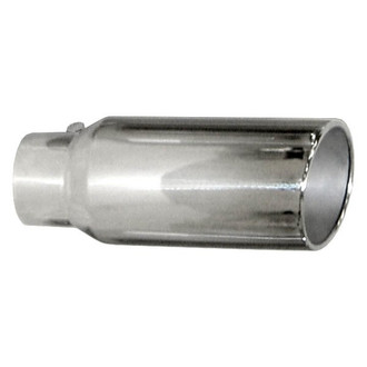 Pypes® - Monster Truck 304 SS Round Angle Cut Weld-On Polished Exhaust Tip (4" Inlet, 7" Outlet, 18" Length)