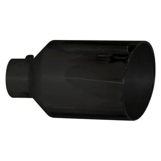 Pypes® - Monster Truck 304 SS Round Angle Cut Weld-On Black Exhaust Tip (4" Inlet, 10" Outlet, 18" Length)