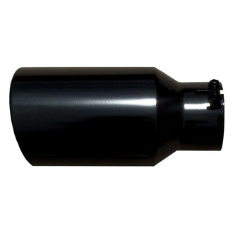 Pypes® - Monster Truck 304 SS Round Angle Cut Clamp-On Black Exhaust Tip (5" Inlet, 6" Outlet, 12" Length)