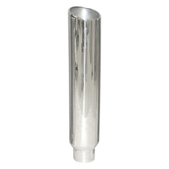 Pypes® - 304 SS Angle Straight Style Rolled Edge Polished Exhaust Stack (5" Inlet, 8" Outlet, 36" Height)