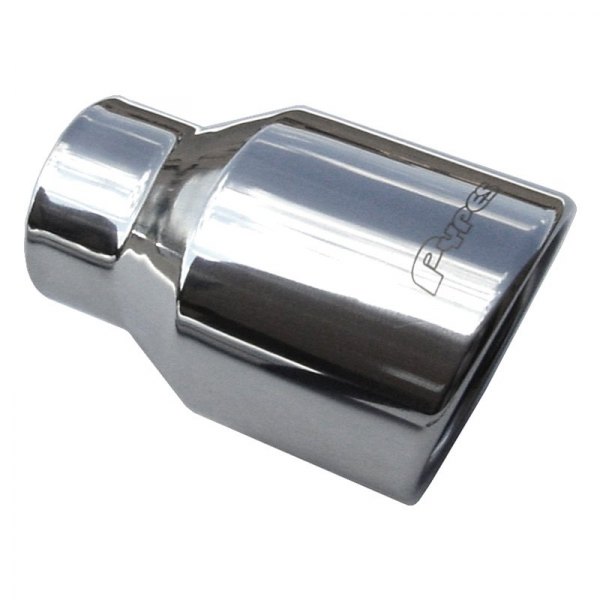 Pypes® - 304 SS Round Rolled Edge Angle Cut Polished Exhaust Tip