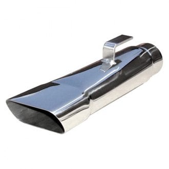 Exhaust Tip Single Round//Turndown Clamp-on Steel Chrome 1.5/" In//Out 13/" Length