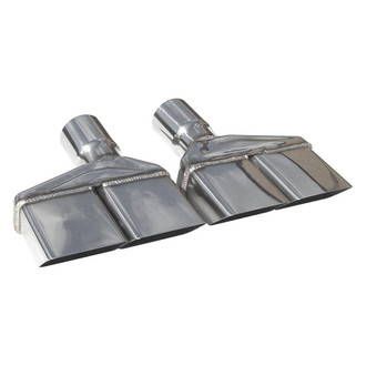 Pypes® - 304 SS Rectangular Angle Cut Clamp-On Dual Exhaust Tips