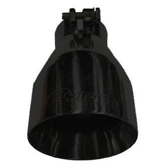 Pypes® - 304 SS Camaro Style Round Angle Cut Clamp-On Double-Wall Black Exhaust Tip